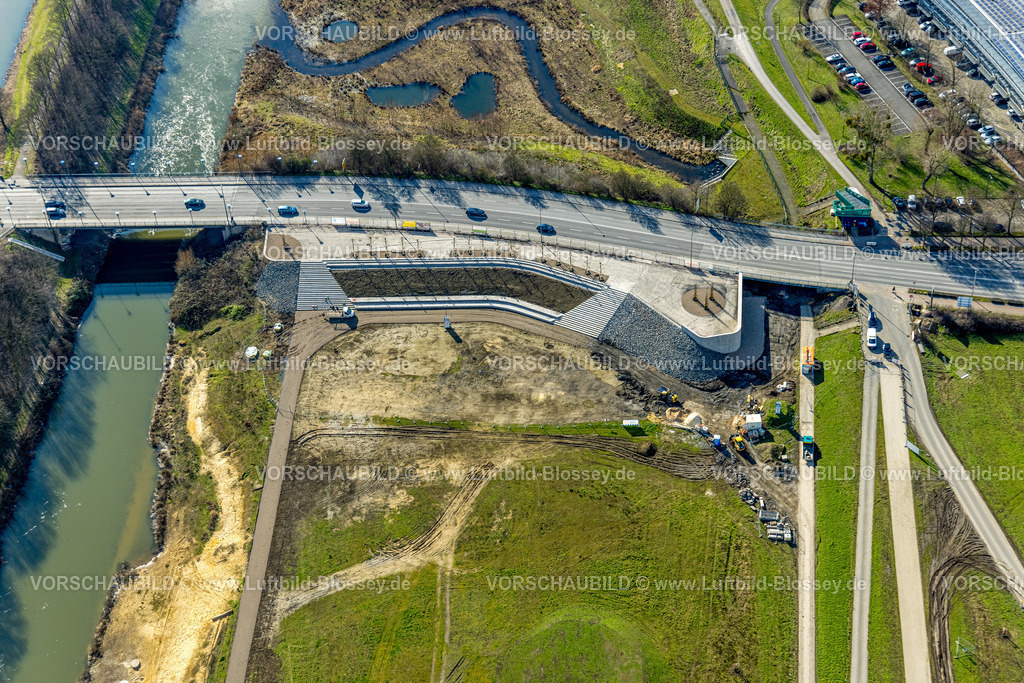 Hamm230215861 | Luftbild, Lippebrücke an der Münsterstraße, Erlebensraum, Stadtbezirk Heessen, Hamm, Ruhrgebiet, Nordrhein-Westfalen, Deutschland