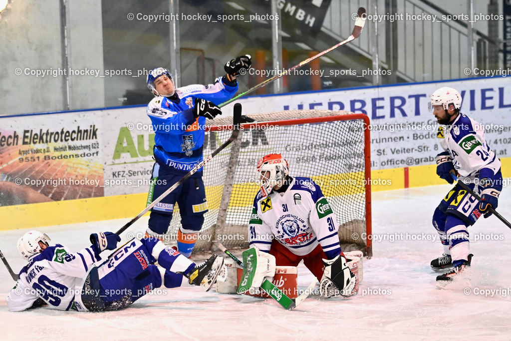 ESC SPARKASSE STEINDORF vs. UECR Huben  | #90 Wibmer Fabian UECR EISBÄREN HUBEN, #31 Sicher Michael UECR EISBÄREN HUBEN, #24 Veider Kevin UECR EISBÄREN HUBEN, #11 Kalan Luka ESC Steindorf, ESC SPARKASSE STEINDORF vs. UECR Huben , ESC SPARKASSE STEINDORF vs. UECR Huben  am 06.02.2026 in Steindorf (Ossiachersee Halle), Austria, (Photo by Bernd Stefan)