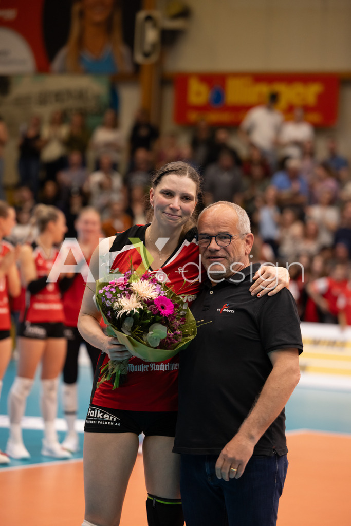 Volleyball I Frauen I Saison 2025-2026 I Volleyball NLA | Women I  Playoffs Finals 2/5 I  VC Kanti Schaffhausen - viteos NUC I  10.04.2026 | 11 Kateřina Holásková (CZ) (VC Kanti Schaffhausen) – Mitte - Realisiert mit Pictrs.com