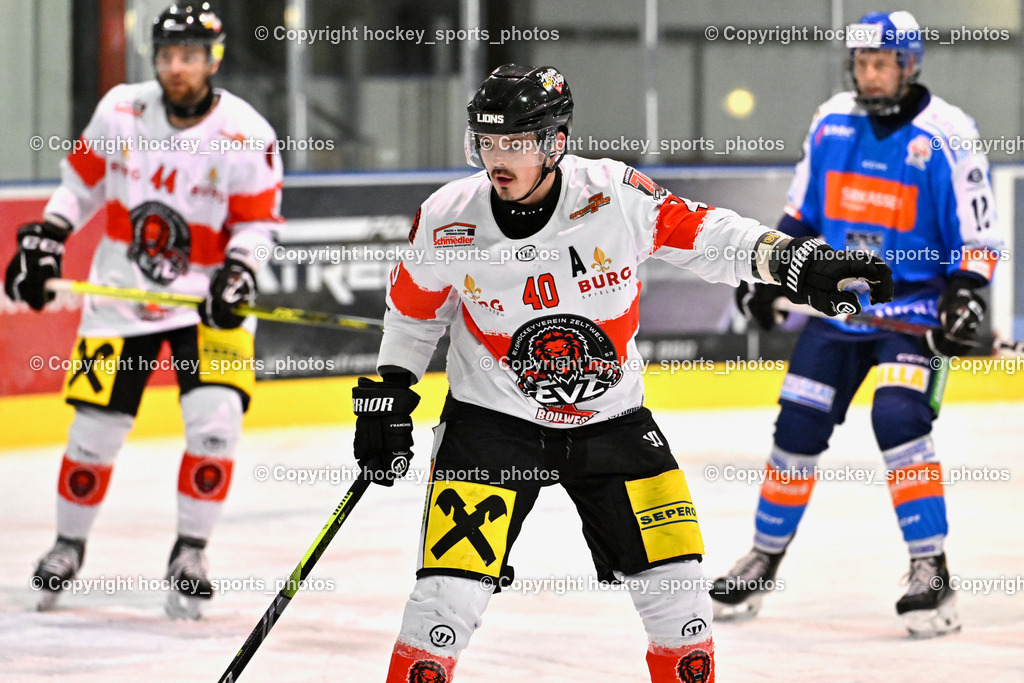 ESC SPARKASSE STEINDORF vs. EV ZELTWEG MURTAL LIONS | #40 Forcher Andreas EV ZELTWEG MURTAL LIONS, ESC SPARKASSE STEINDORF vs. EV ZELTWEG MURTAL LIONS, ESC SPARKASSE STEINDORF vs. EV ZELTWEG MURTAL LIONS am 27.12.2025 in Steindorf (Ossiachersee Halle), Austria, (Photo by Bernd Stefan)