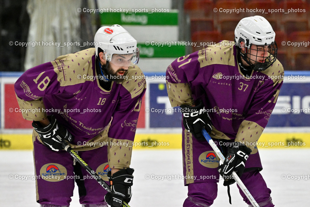 EC Kellerberg vs. EC Arnoldstein | #18 Orter Andreas EC Kellerberg, #37 Pirker Luca EC Kellerberg, EC Kellerberg vs. EC Arnoldstein, EC Kellerberg vs. EC Arnoldstein am 31.01.2025 in Villach (Stadthalle Villach), Austria, (Photo by Bernd Stefan)