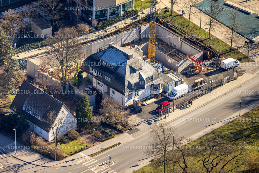 Luenen230204082 | Luftbild, Baustelle und Museumsumbau an der Villa Urbahn, Lünen, Ruhrgebiet, Nordrhein-Westfalen, Deutschland