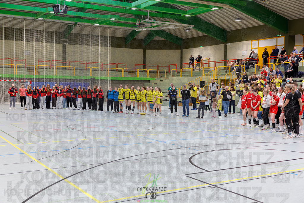 Hessenmeisterschaft wJC - Finale; HSG Kleenheim - HSG Weiterstadt/ Braunsh.Worf. | Hessenmeisterschaft wJC - Finale; HSG Kleenheim - HSG Weiterstadt/ Braunsh.Worf. am 22.03.2025 in Biedenkopf (Sporthalle Lahntalschule)Photo © 2025 - Jörg Heinrich - Realisiert mit Pictrs.com