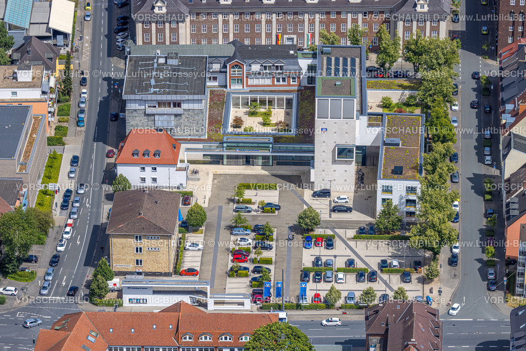Hamm220707159 | Luftbild, Volksbank Hamm Gebäude mit Dachgarten, Mitte, Hamm, Ruhrgebiet, Nordrhein-Westfalen, Deutschland