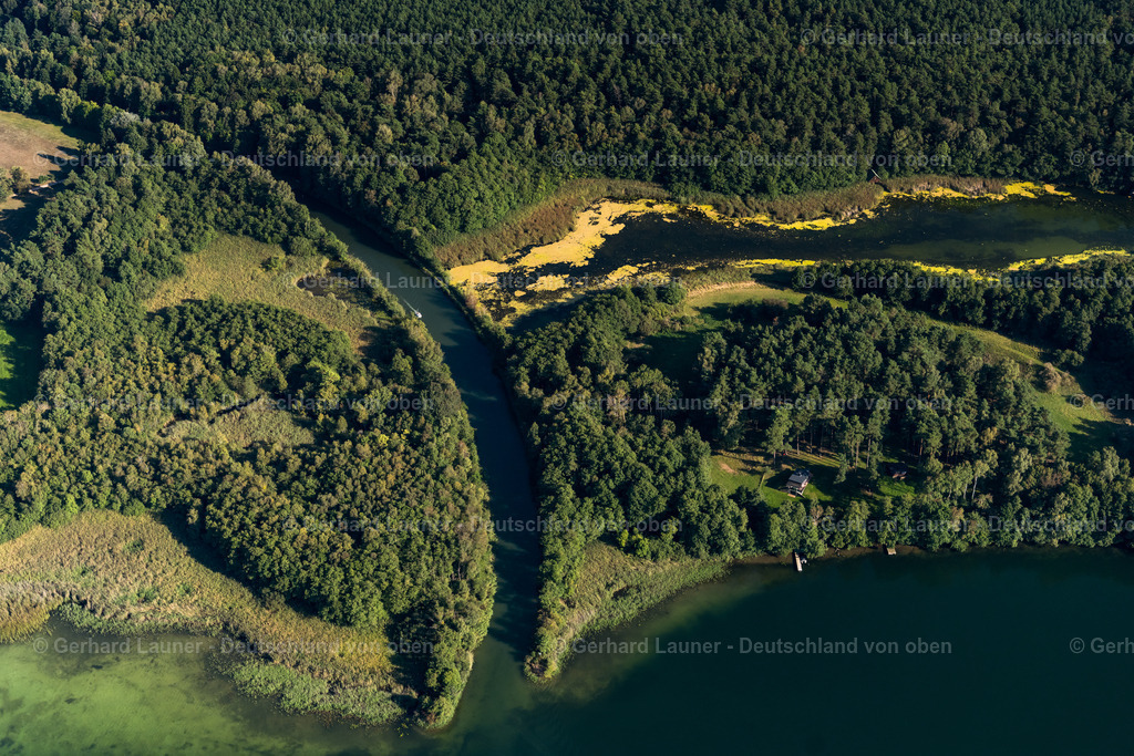 4062389 | LUHME 08.09.2021 Waldgebiete am Ufer des See " Großer Zechliner See " an der Straße Landwehrbrücke in Luhme im Bundesland Brandenburg, Deutschland. // Forests on the shores of Lake " Grosser Zechliner See " on street Landwehrbruecke in Luhme in the state Brandenburg, Germany. Foto: Gerhard Launer