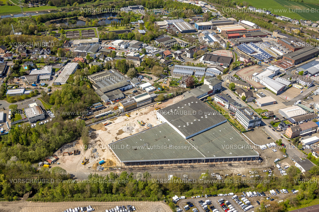 Hattingen230406790 | Luftbild, Ruhr Inn Hotel, Baustelle mit Abrissarbeiten Gewerbegelände an der Eickener Straße, Rosenthal, Hattingen, Ruhrgebiet, Nordrhein-Westfalen, Deutschland