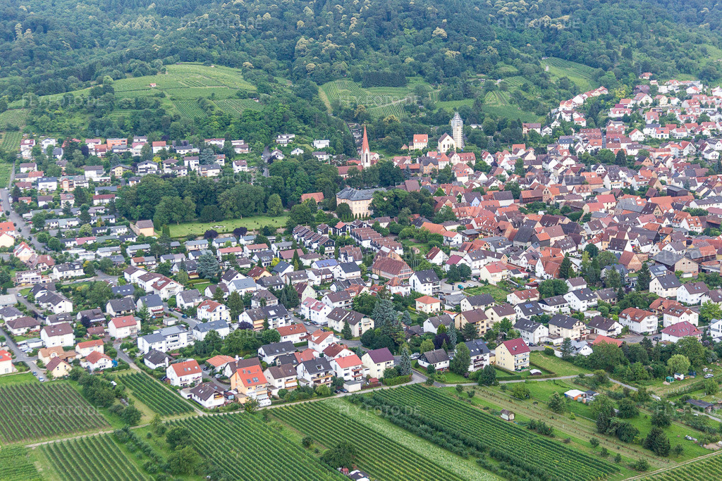 Luftbild: Schloss Wiser an der Bergstraße im Ortsteil Leutershausen in Hirschberg im Bundesland Baden-Württemberg in Deutschland. Foto: IMG_090738.jpg vom 04.07.2016 durch Werner Riehm/FLY-FOTO.de