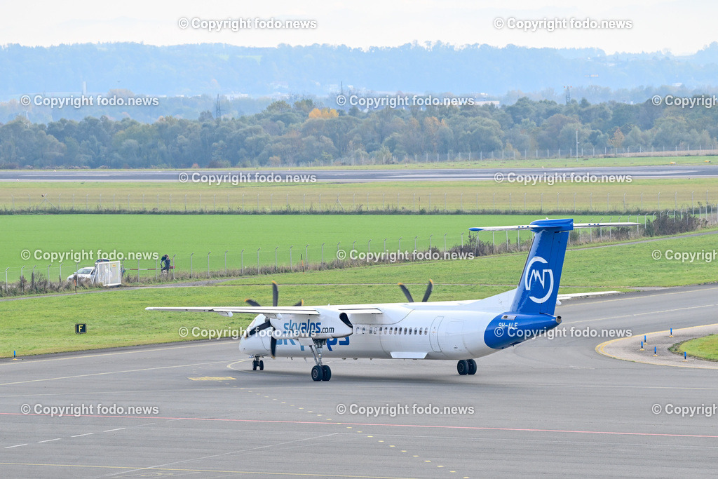 Flughafen Linz_ Linz Airport_ Linz-Hoersching_ 30.10.2023-30 | 30.10.2023, Linz Hoersching, AUT, Flughafen Linz, Linz Airport, im Bild Skyalps Flugzeug beim Startvorgang, ausrollen zur Startbahn