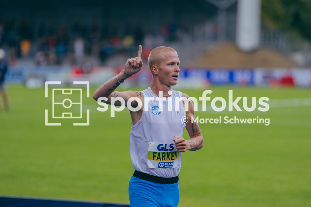 Deutsche Meisterschaften der Frauen und Männer 2026 | Robert Farken, SG Motor Gohlis-Nord Leipzig, 1500-Meter-Lauf, Finale, Deutsche Meisterschaften der Frauen und Männer 2026, Lohrheidestadion Bochum-Wattenscheid, 26.07.2026. Foto: Marcel Schwering / sportimfokus - Realisiert mit Pictrs.com
