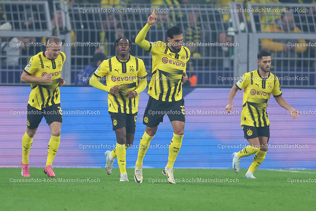 BVB01102401005 | 01.10.2024, Fußball, UEFA Champions League, Borussia Dortmund - Celtic Glasgow, 2. Spieltag, Signal Iduna Park, Saison 2024 2025: Torjubel nach dem 1:0 durch Emre Can (BVB #23)