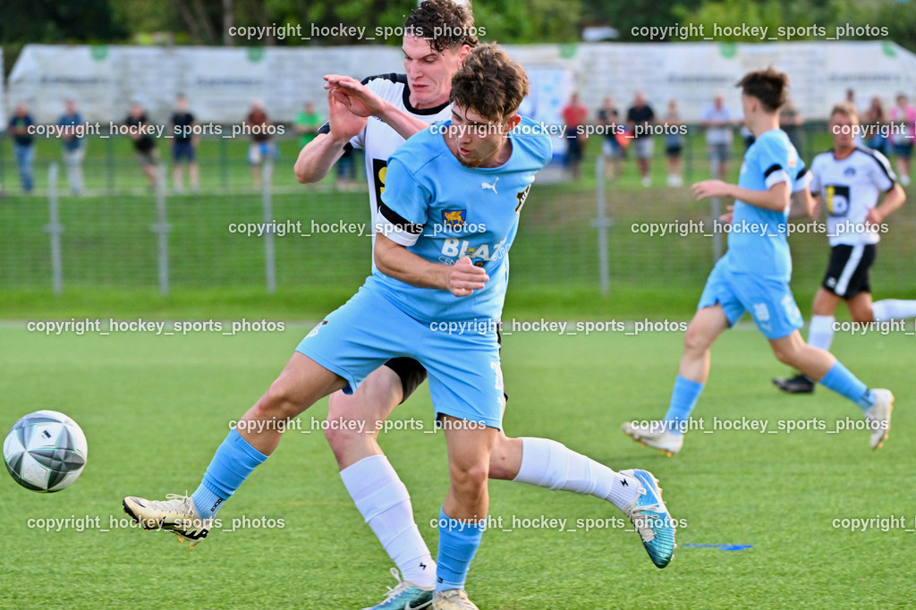 SV Spittal vs. SVG Bleiburg | #28 Deniz Yilmaz SVG Bleiburg, #3 Killian Brandner SV Spittal, SV Spittal vs. SVG Bleiburg, SV Spittal vs. SVG Bleiburg am 14.08.2024 in Spittal an der Drau (Goldeck Stadion), Austria, (Photo by Bernd Stefan)