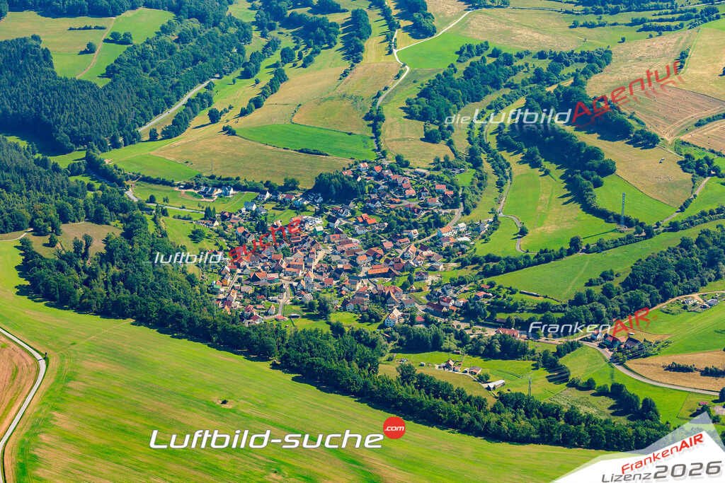 Luftaufnahme Wallbach Meiningen - Die Luftaufnahme wurde 2025 vom UL-Flugzeug heraus erstellt ( ohne Drohne ) - Hochauflösende Luftaufnahme - für professionelle Ausdrucke geeignet. Die Geschenkidee !Mit Lizenz und Bildrechte bestellbar