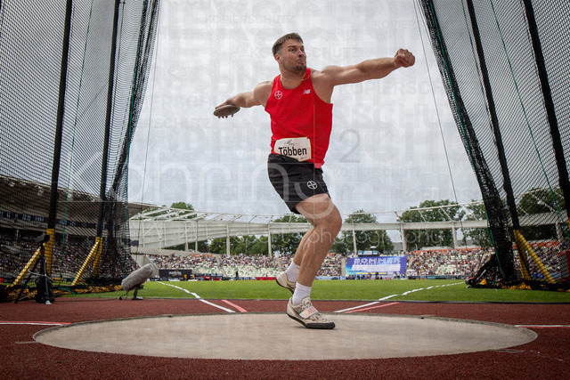 Golden Oval; Dresden, 31.05.2026 | DRESDEN , GERMANY - MAY 31: Magnus Toebben (GER / Germany) competes in the discus throw during the Golden Oval Continental Tour Silver meeting on May 31, 2026 at Heinz-Steyer-Stadion in Dresden, Saxony, Germany.