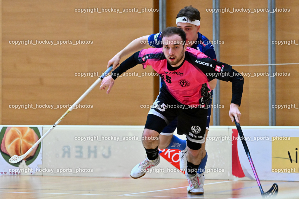 VSV Unihockey vs. Wiener Floorballferein 6.4.2024 | #65 Ondrej Bilek Wiener Floorballverein, VSV Unihockey vs. Wiener Floorballferein 6.4.2024, VSV Unihockey vs. Wiener Floorballferein  am 06.04.2024 in Villach (Ballspielhalle St. Martin), Austria, (Photo by Bernd Stefan)