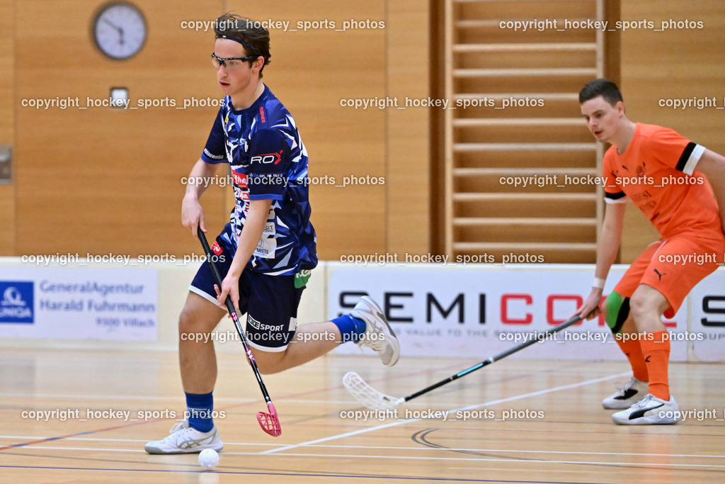 VSV Unihockey vs. SZPK Floorball | #37 Aleksander Bogataj VSV Unihockey, VSV Unihockey vs. SZPK Floorball, VSV Unihockey vs. SZPK Floorball am 23.11.2024 in Villach (Ballspielhalle St. Martin), Austria, (Photo by Bernd Stefan)