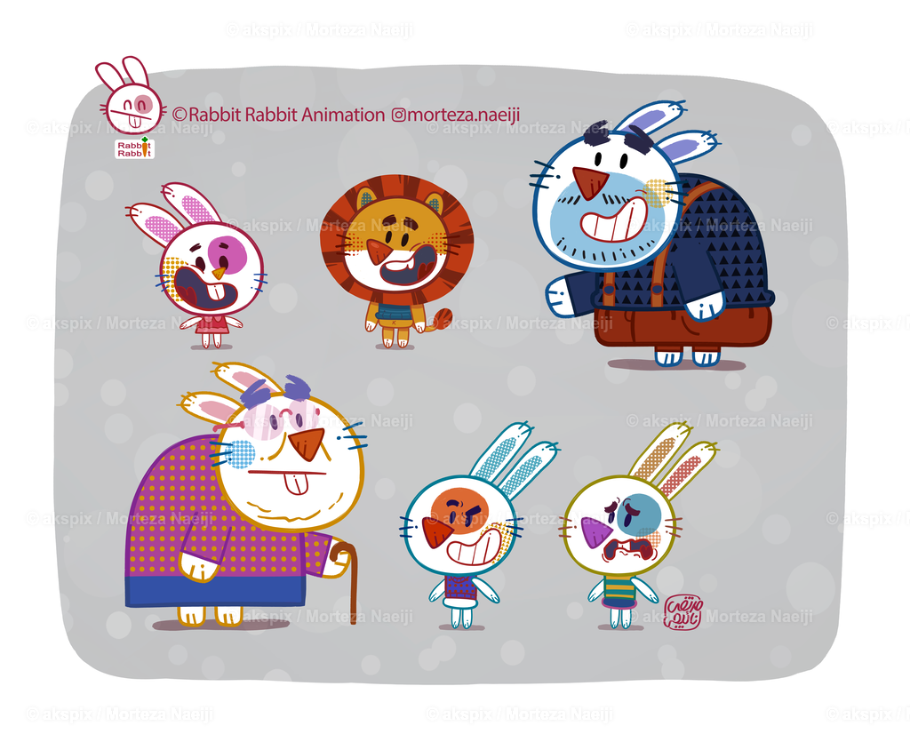 Rabbit Rabbit- model sheet | Die Bildagentur Akspix ist eine Online-Bildagentur und bietet professionelles und kreatives Bildmaterial Royalty free und Rights Managed. Bildarchiv Akspix bietet eine große Auswahl an kreativen und klassischen Motiven.Frankfurt Fotograf, Fotoshooting