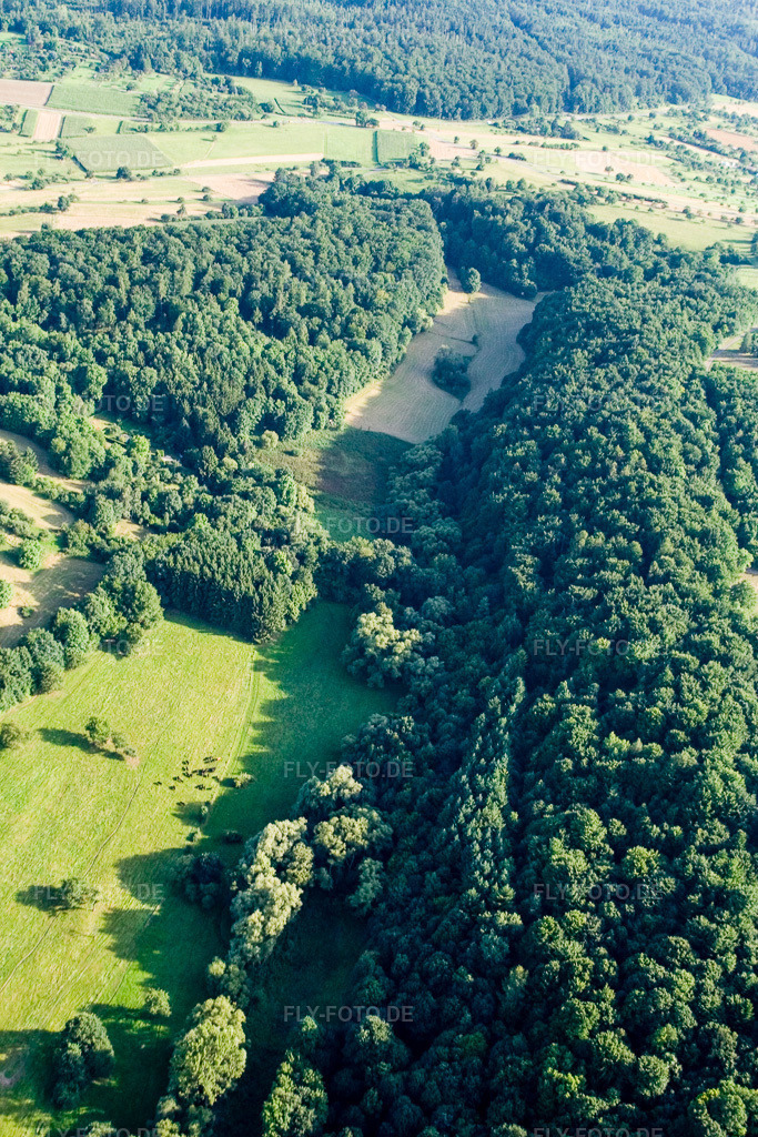Luftbild: Naturschutzgebiet Kettelbachtal im Ortsteil Obernhausen in Birkenfeld im Bundesland Baden-Württemberg in Deutschland. Foto: IMG_12366.jpg vom 05.08.2008 durch Werner Riehm/FLY-FOTO.de