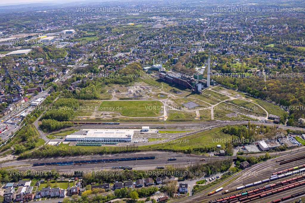 Herne230403381West | Luftbild, ehemaliges Uniper-Kraftwerk Shamrock, Freifläche und Baustelle, ehemaliges Bergwerkgelände General Blumenthal, Wanne-Süd, Herne, Ruhrgebiet, Nordrhein-Westfalen, Deutschland
