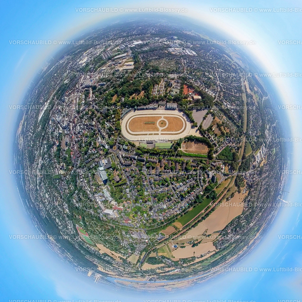 Dinslaken20220823Rennbahn1-2 | Luftbild, Trabrennbahn Dinslaken, Fisheye Aufnahme, Fischaugen Aufnahme, 360 Grad Aufnahme, Dinslaken, Ruhrgebiet, Nordrhein-Westfalen, Deutschland