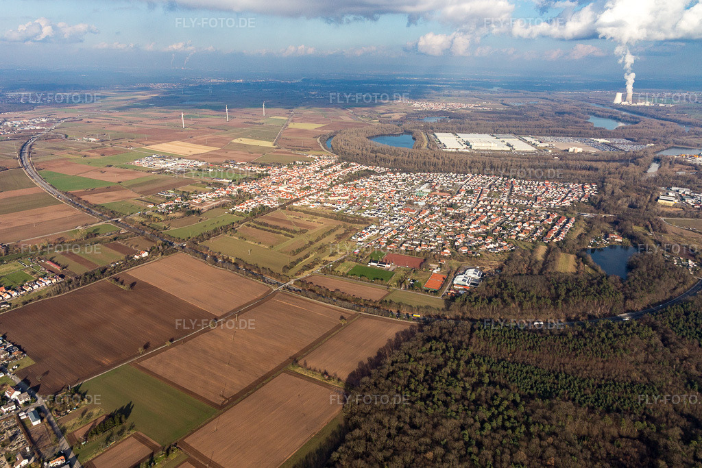 Luftbild: Lingenfeld in Westheim im Bundesland Rheinland-Pfalz in Deutschland. Foto: IMG_104751.jpg vom 16.02.2018 durch Werner Riehm/FLY-FOTO.de