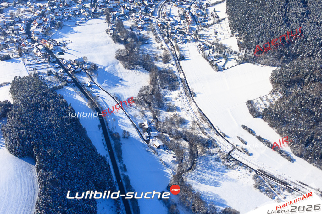 Die Luftaufnahme der Stadt Frankenblick wurde vom UL-Flugzeug heraus erstellt ( keine Drohne )- hohe Auflösung für beste Qualität