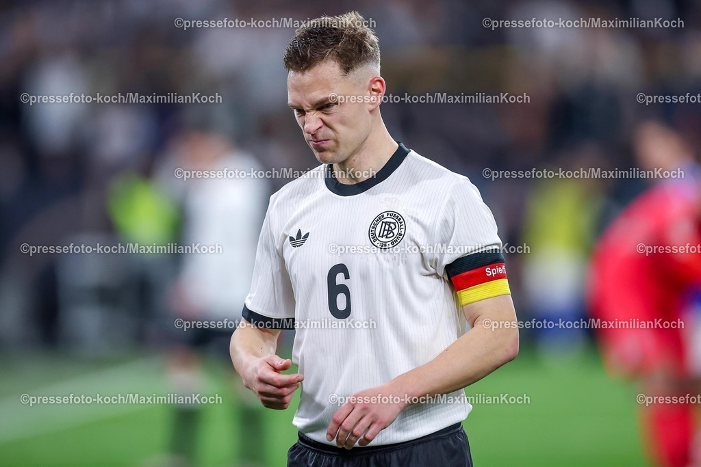 DFB23032501092 | 23.03.2025, Fußball, Viertelfinale UEFA Nations League, Deutschland - Italien, Signal Iduna Park, Saison 2024 2025: Joshua Kimmich (GER #06) unzufrieden enttäuscht DFB regulations prohibit any use of photographs as image sequences and or quasi-video.
