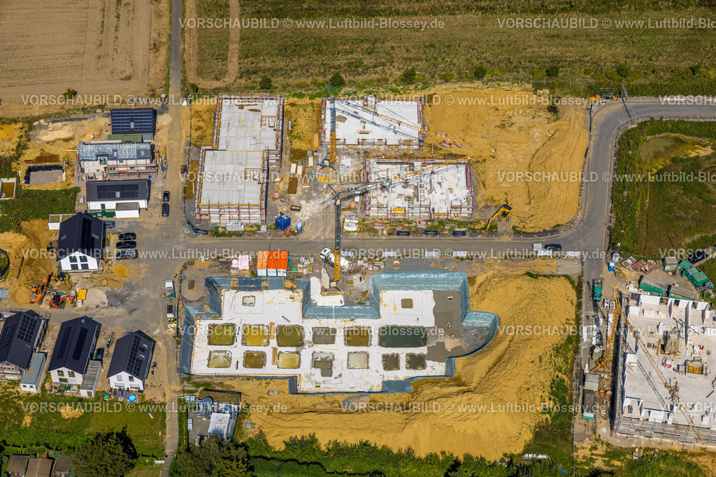 Gelsenkirchen240808228GE-Nord | Luftbild, Neubaugebiet Wohnsiedlung am Stadtteilpark Hassel und Am Glückauf Park Hassel, Egonstraße, Hassel, Gelsenkirchen, Ruhrgebiet, Nordrhein-Westfalen, Deutschland