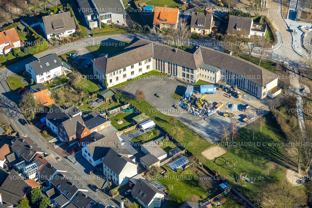 Werl250306041 | Luftbild, Baustelle an der Paul-Gerhardt-Schule, Werl, Soester Börde, Nordrhein-Westfalen, Deutschland