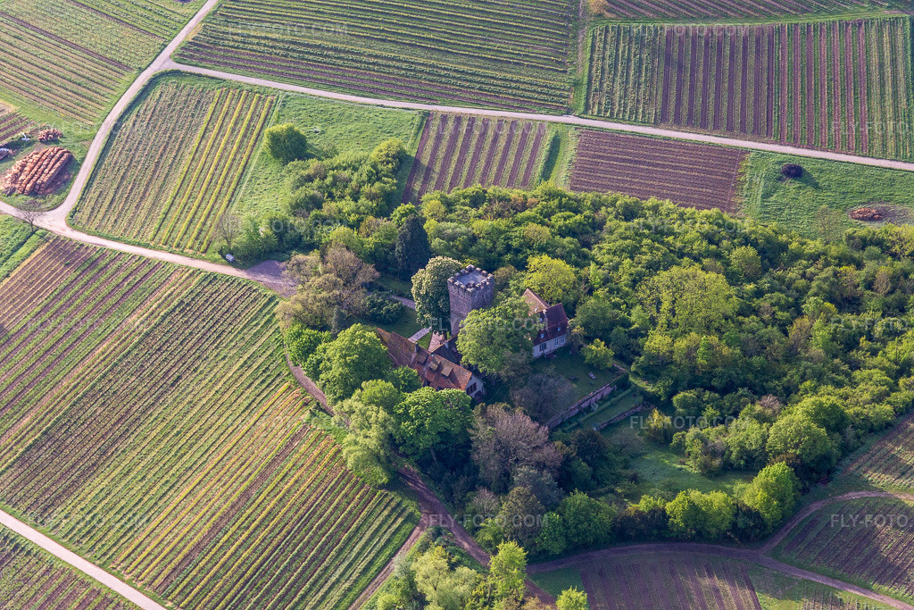Aerial view: Chateau Saint Paul on the Sonnenberg in Wissembourg in the state Bas-Rhin, France. – Photo: IMG_113784.jpg taken on 04/29/2019 by Werner Riehm/FLY-FOTO.com – Resolution of the original: 5472 x 3648 px