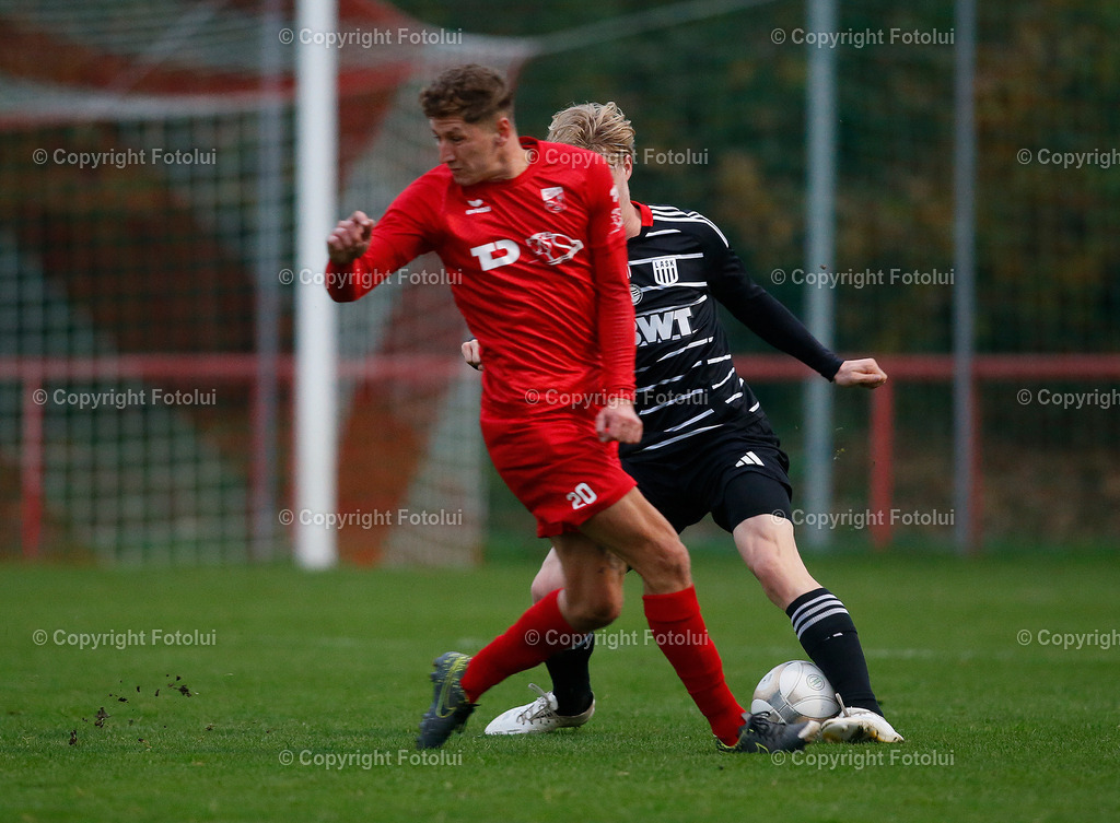 A_LUI_021124_0000012 | SPORT FUSSBALL REGINALLIGA MITTE 02.11.2024 ASKOE OEDT-LASK II IM BILD: PIPPO FRUEHWIRTH(OEDT) UND JONAS ILK (LASJK II) FOTO:FOTOLUI