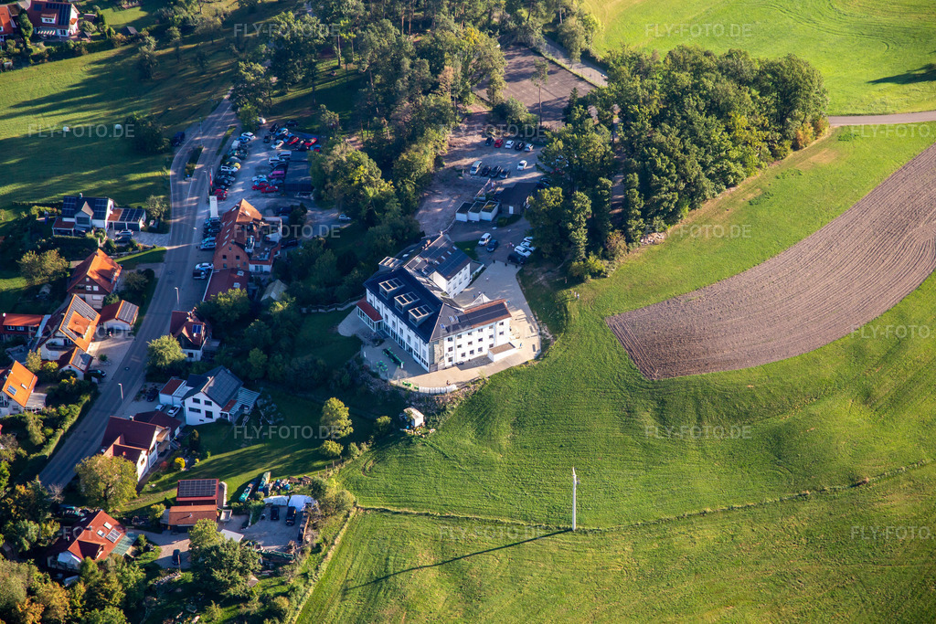 Luftbild: Haus Lutzenberg e.V. https:/// im Ortsteil Lutzenberg in Althütte im Bundesland Baden-Württemberg in Deutschland.Foto: IMG_138579.jpg vom 16.09.2023 durch Werner Riehm/FLY-FOTO.deWWW.HAUS-LUTZENBERG.DE