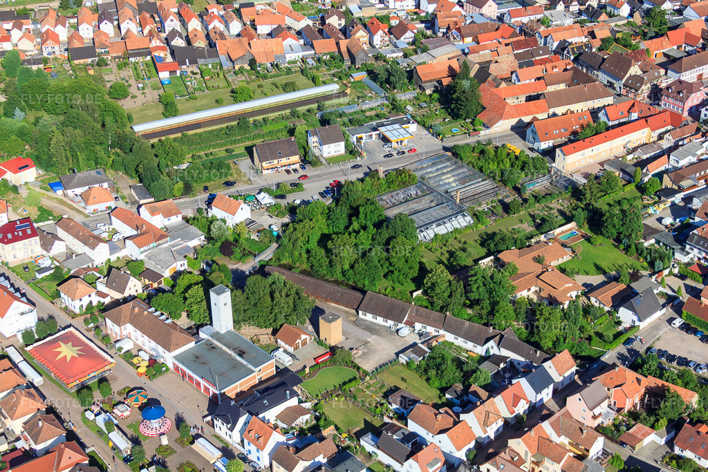Luftbild: Gewächshäuser an der Lindenstr in Rülzheim im Bundesland Rheinland-Pfalz in Deutschland. Foto: IMG_30740.jpg vom 31.07.2010 durch Werner Riehm/FLY-FOTO.de