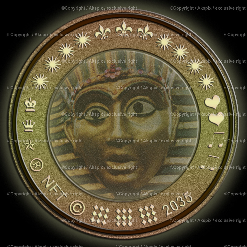 NFTs_Coin-Farao-Egypt-2035 | Die Bildagentur Akspix ist eine Online-Bildagentur und bietet professionelles und kreatives Bildmaterial Royalty free und Rights Managed. Bildarchiv Akspix bietet eine große Auswahl an kreativen und klassischen Motiven.Frankfurt Fotograf, Fotoshooting