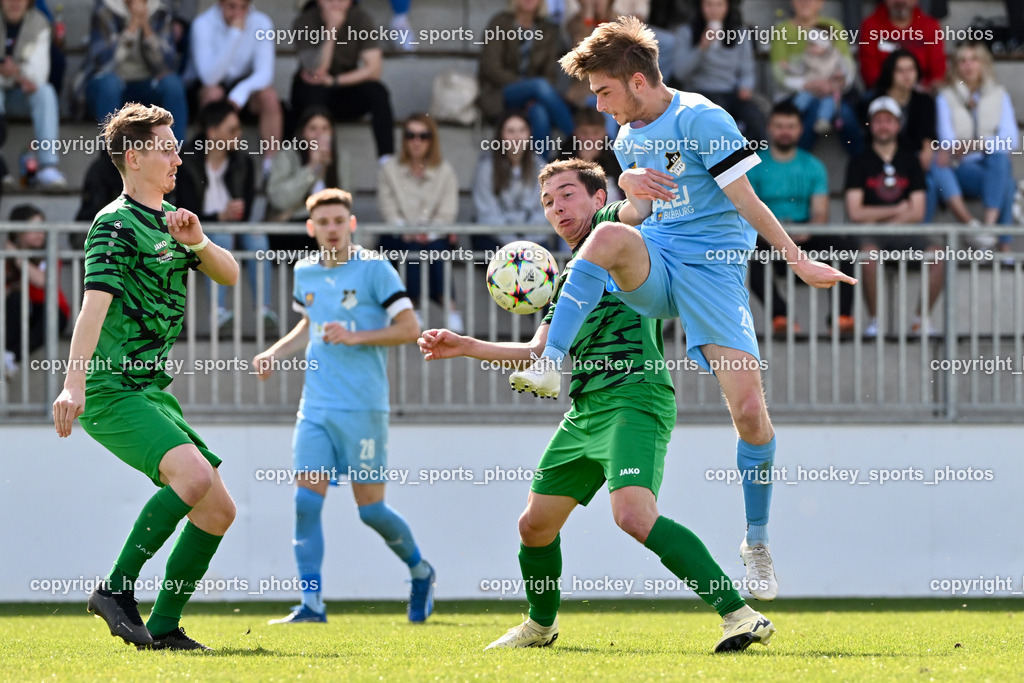 SC Landskron vs. SVG Bleiburg | #5 Lukas Anton Kofler SC Landskron, #8 Philipp Gatti SC Landskron, #20 Jan Micheu SVG Bleiburg, SC Landskron vs. SVG Bleiburg, SC Landskron vs. SVG Bleiburg am 28.04.2024 in Villach (Sportzentrum Landskron), Austria, (Photo by Bernd Stefan)