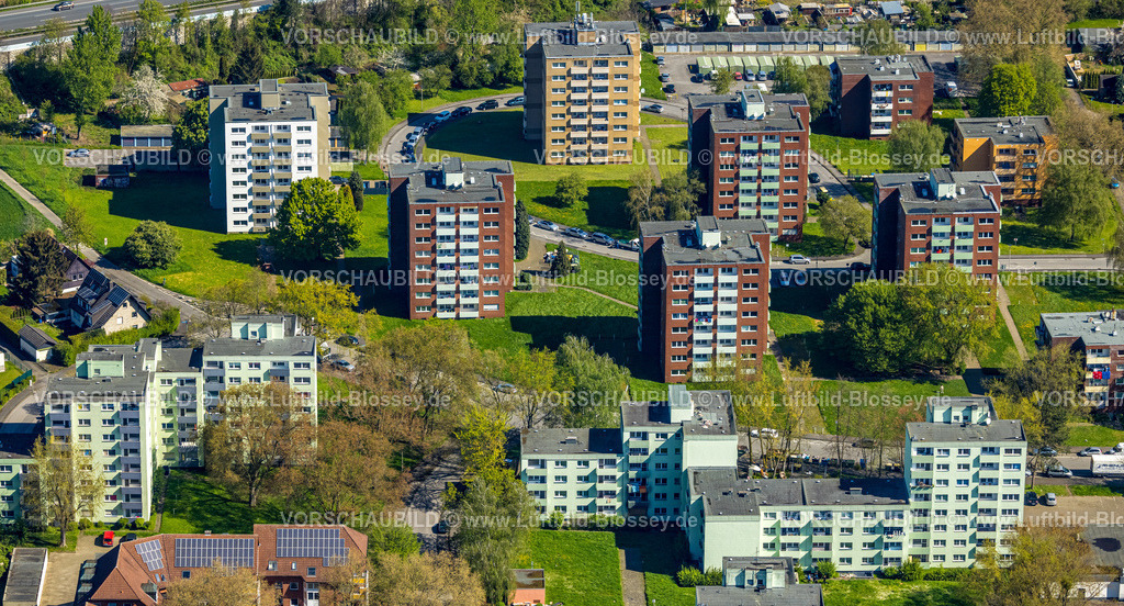 Kamen230406277 | Luftbild, Lüner Höhe, Hochhaus Wohnsiedlung Blumenstraße und Karl-Arnold-Straße, Kamen, Ruhrgebiet, Nordrhein-Westfalen, Deutschland