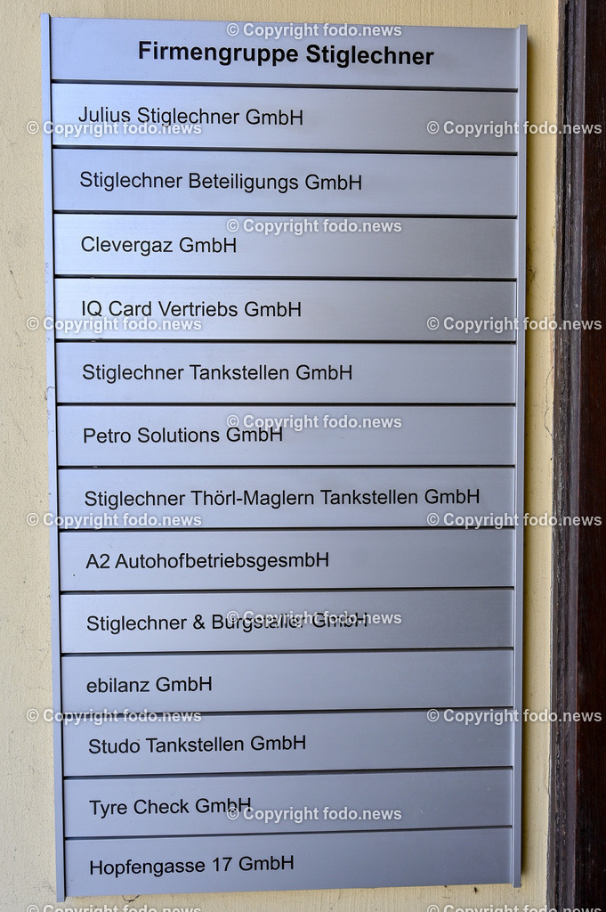 Mineraloelunternehmen_ Linz_ 05.07.2023-7 | 05.07.2023, Linz, AUT, Mineraloelunternehmen, im Bild Stiglechner, Minaeraloelgrosshandelshaus, Julius Stiglechner, Schild