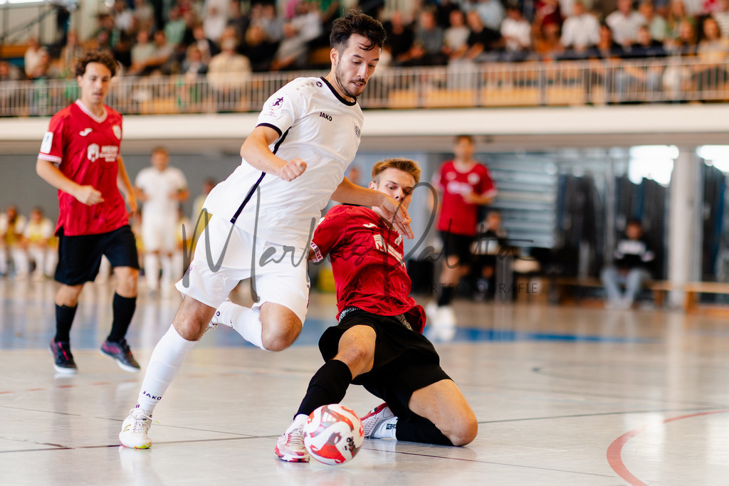 Futsal-Bundesliga, Saison 2025/2026, 2. Spieltag: SC Preußen Münster - FC Liria Futsal Berlin | Futsal-Bundesliga, Saison 2025/2026, 2. Spieltag, SC Preußen Münster empfängt FC Liria Berlin in der Universitäts-Sporthalle in Münster. Foto: sportfotografie.ms | Markus Paletta - Realisiert mit Pictrs.com