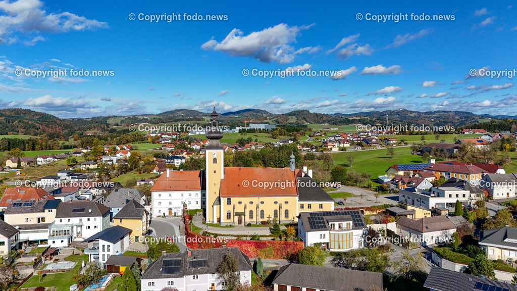 Muenzbach_ 06.11.2023-33 | 06.11.2023, Muenzbach, AUT, Muenzbach im Bild Kirche Muenzbach mit dem Kloster

Drohne