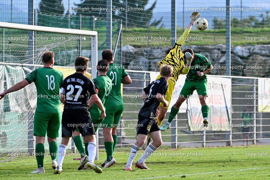 SC Landskron vs. Thal Assling  | #18 Alexander Reichmann SC Landskron, #27 Dominik Klaus Kofler Thal Assling, #8 Philipp Gatti SC Landskron, #21 Fabio Gödel SC Landskron, #22 Alexander Jürgen Pöschl SC Landskron, #6 Rene Lukasser-Weitlaner Thal Assling, #10 Nemanja Lukic SC Landskron, SC Landskron vs. Thal Assling , SC Landskron vs. Thal Assling  am 09.08.2024 in Villach (Sportanlage Landskron), Austria, (Photo by Bernd Stefan)