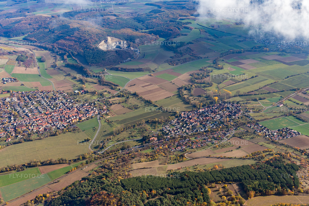 Luftbild: vor dem Steinbruch Werbach in Werbach im Bundesland Baden-Württemberg in Deutschland. Foto: IMG_112321.jpg vom 02.11.2018 durch Werner Riehm/FLY-FOTO.de