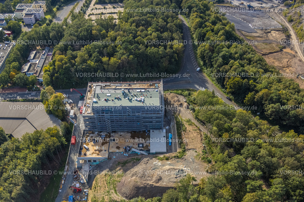 Siegen230912213 | Luftbild, Baustelle mit Neubau an der Adolf-Reichwein-Straße der Universität Siegen, Weidenau-Haardter Berg, Siegen, Siegerland, Nordrhein-Westfalen, Deutschland