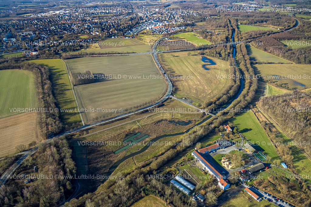 Dortmund240102339 | Luftbild, Gut Königsmühle am Fluss Emscher, Wiesen und Felder, Schwieringhausen, Dortmund, Ruhrgebiet, Nordrhein-Westfalen, Deutschland