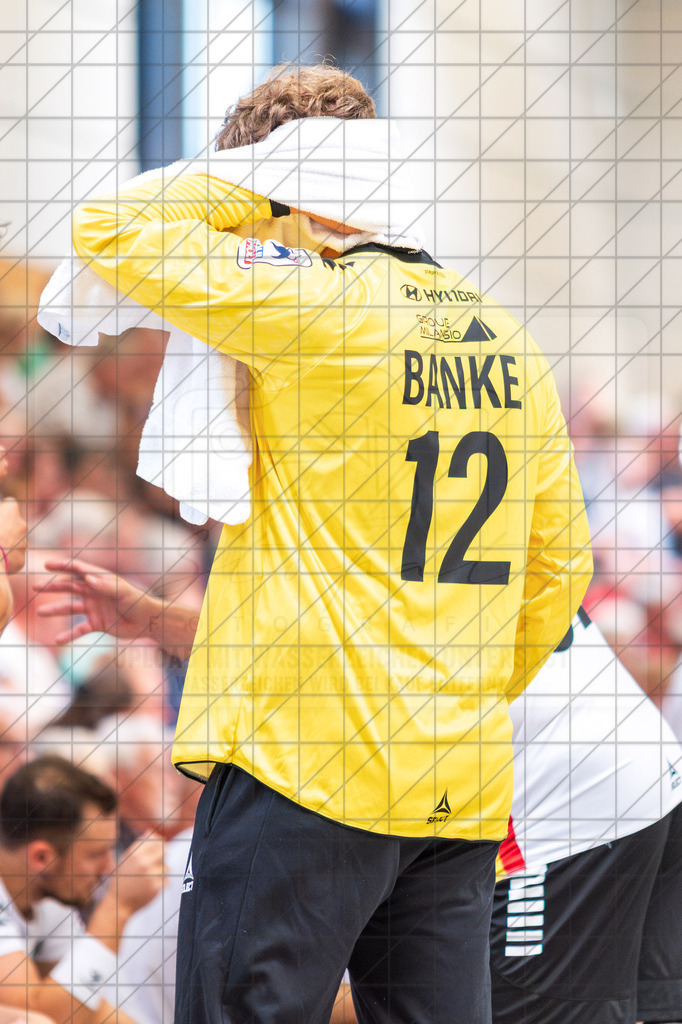 IHC 2026 - TSV Hannover-Burgdorf vs. PAUC Handball | Gustaf Blanke (Pays d´Aix Université Club Handball #12); IHC 2026 - TSV Hannover-Burgdorf vs. PAUC Handball am 08.08.26 in Sporthalle KGS, Schneverdingen - Realisiert mit Pictrs.com