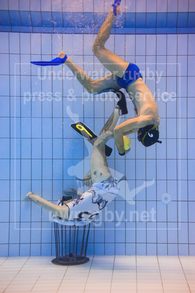 Underwater rugby action press picture | Bamberg, Germany - March 04 2023: Underwater rugby training camp of the Tauchclub Bamberg together with the Austrian national team. - Realisiert mit Pictrs.com