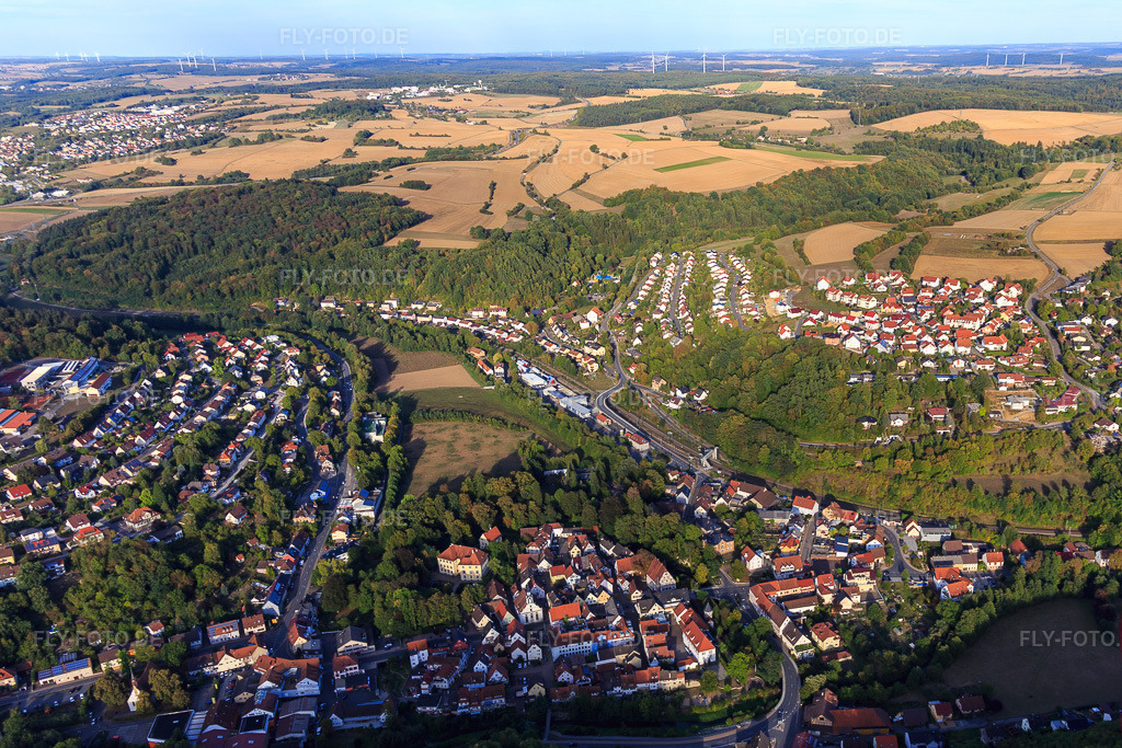 Luftbild: Badstr in Adelsheim im Bundesland Baden-Württemberg in Deutschland. Foto: IMG_111468.jpg vom 09.09.2018 durch Werner Riehm/FLY-FOTO.de