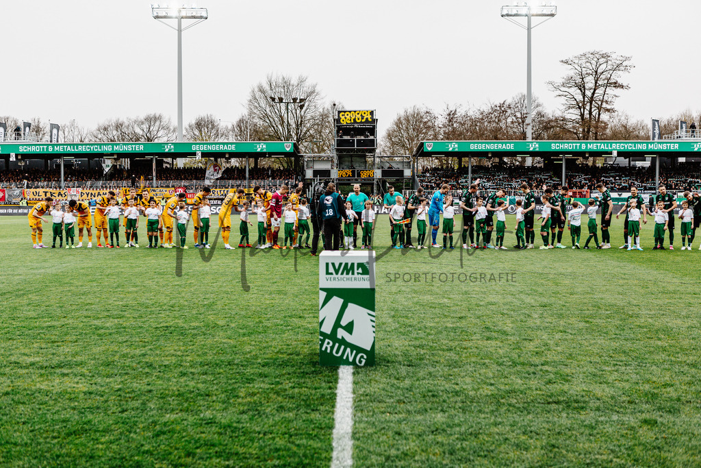 3. Liga, Saison 2023/24, 31. Spieltag: SC Preußen Münster - Dynamo Dresden | Münster, 30.03.2024: 3. Liga, 31. Spieltag, SC Preußen Münster gegen Dynamo Dresden im LVM-Preußenstadion in Münster. Foto: sportfotografie.ms | Markus Paletta - Realisiert mit Pictrs.com