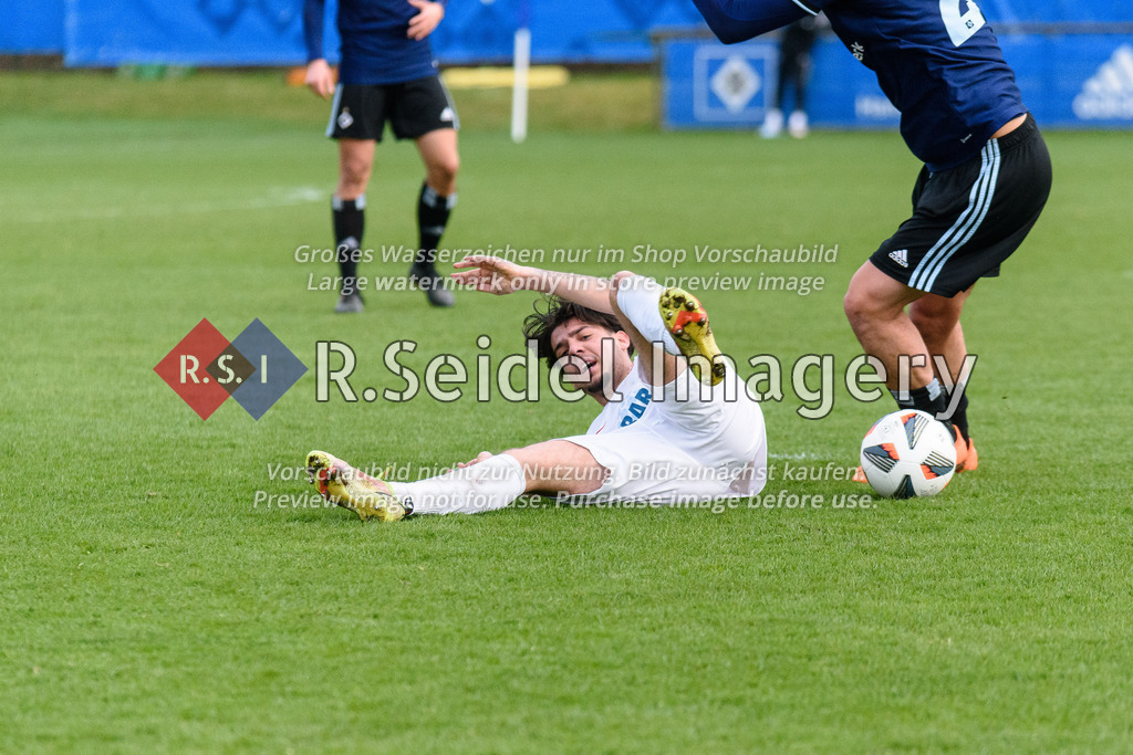 Fußball, Saison 2022/23, Freundschaftsspiel, Hamburger SV II (U21) - Eimsbütteler TV, Trainingsplatz am Volksparkstadion (Hamburg), 28.03.2023 | Diego Larralde Berendsohn (#77, ETV)