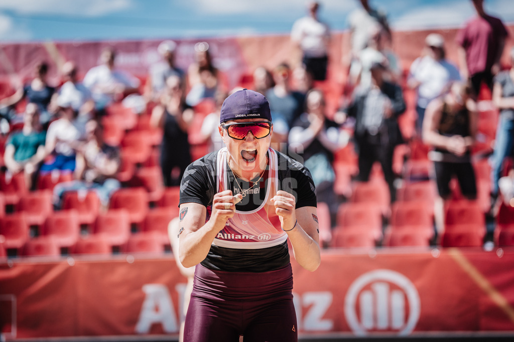 Beachvolleyball | Frauen | Allianz German Beach Tour 2025 | Tourstop Düsseldorf | 09.05.2025 | Melanie Gernert jubelt