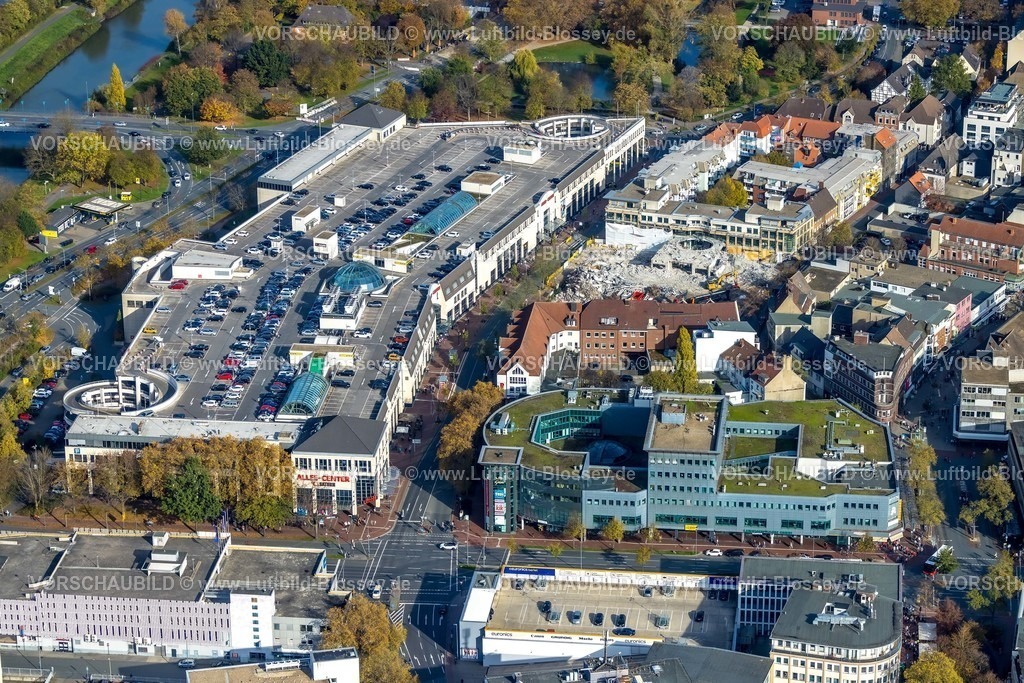 Hamm221017542WA | Luftbild von Hamm,Abriss der Ritterpassage neben dem Alle-Center Hamm  , Ruhrgebiet, , 