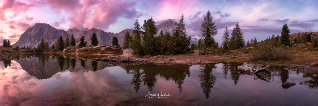 Abendliche Spiegelung (3:1 Panorama) | Andre Wandrei - Nature Artworx - Realisiert mit Pictrs.com